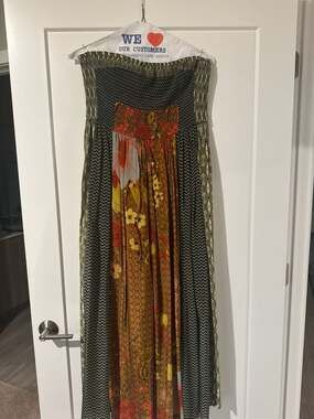Siddhartha Bansal for Anthropologie Smocked Mixed-Print Maxi Dress